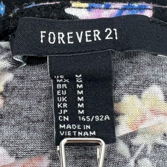 Forever 21 Floral Short Sleeve Cinched Waist Top Size Med Women’s - Picture 2 of 5